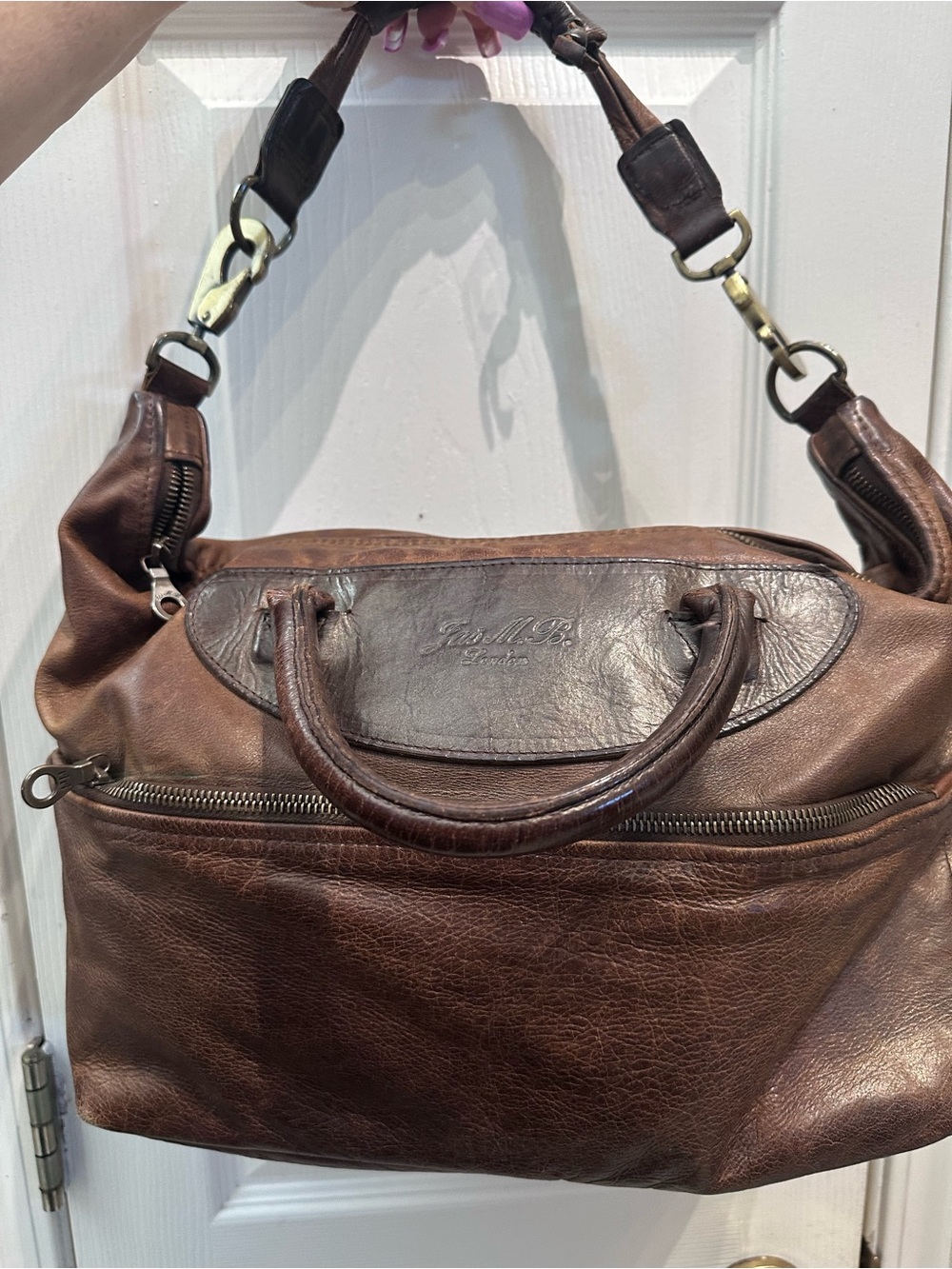 Jas MB London distressed leather wings traveler bag - Gem